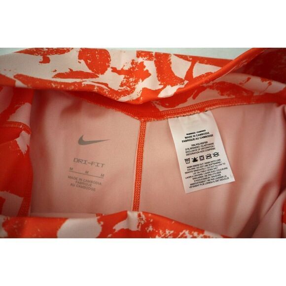 Nike DM7627-817 Women's Sz M Orange One Luxe Icon Clash Mid-Rise 7" Bike Shorts - Picture 4 of 8